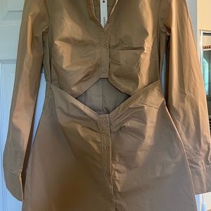 Crescent Brand cut-out mini dress- size small - tan - NWT